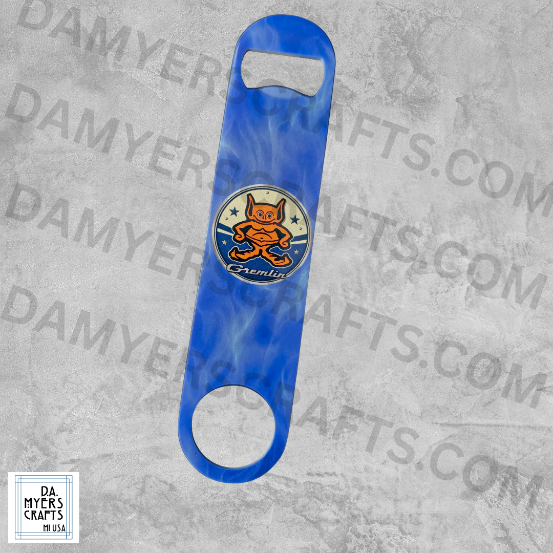 Gremlin Blue Metal Bottle Opener