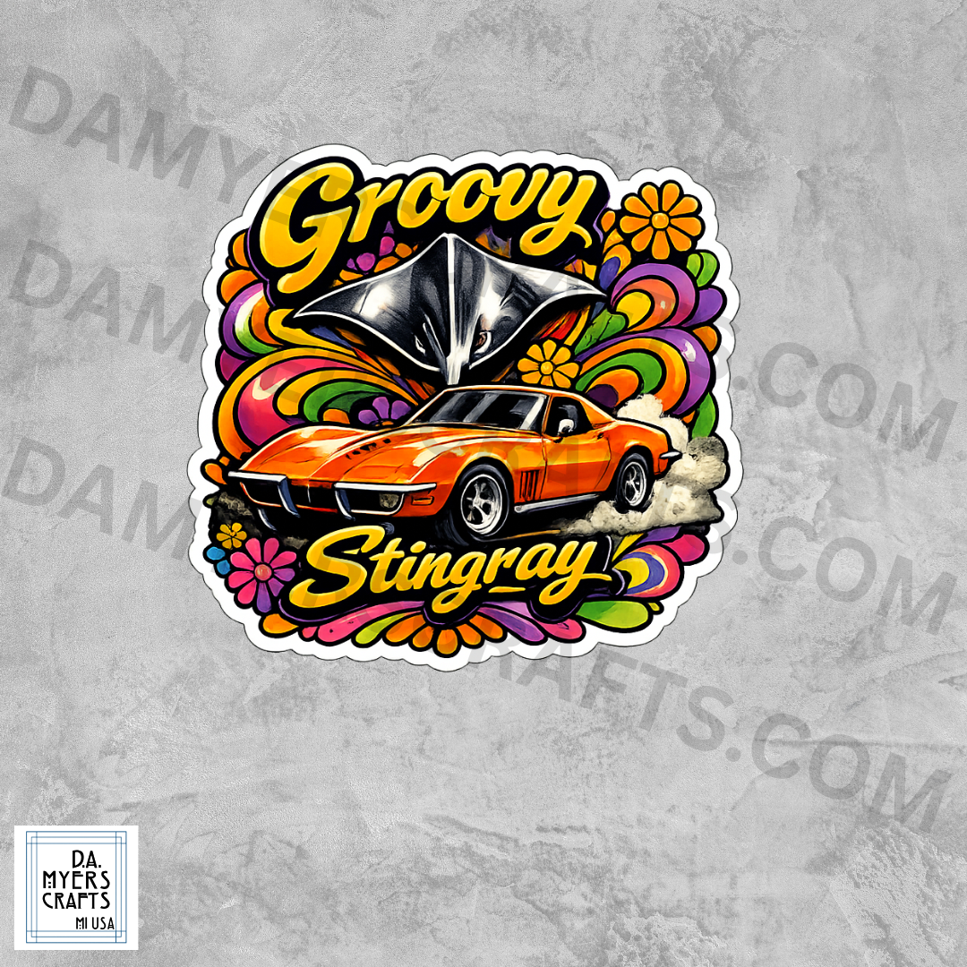 Corvette "Groovy Stingray" Sticker