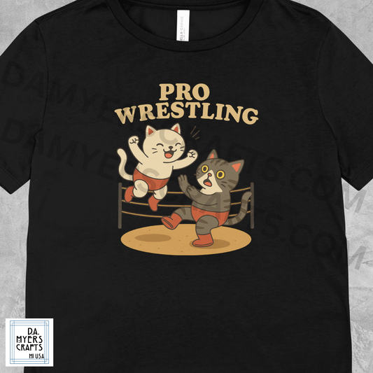 Cat "Pro Wrestling" T-Shirt!