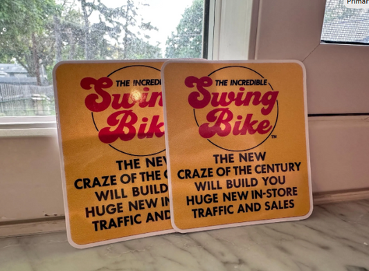 SwingBike Craze!! Vintage Dealer Advertisement Sticker