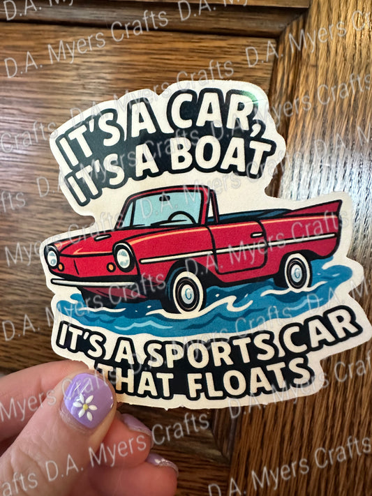 Amphicar "It's a Car, It's a Boat, It's a Sport Car That Floats" Sticker
