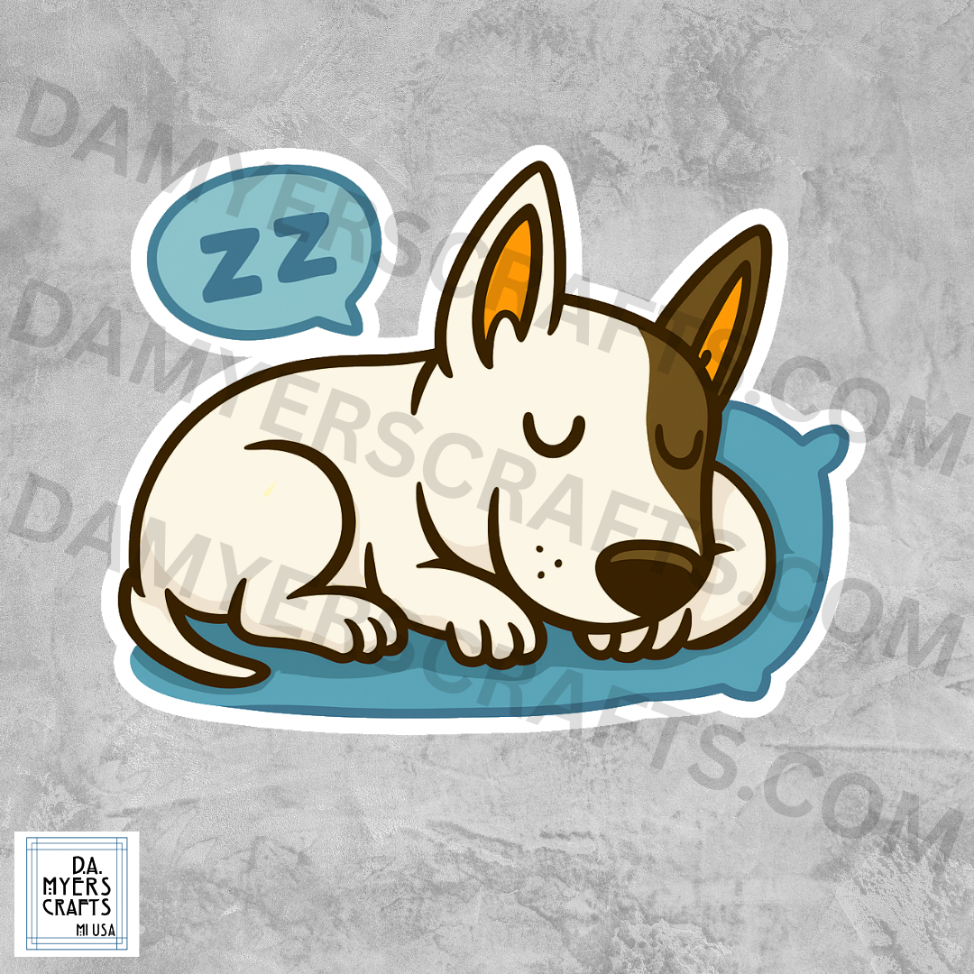 Bull Terrier Napping Sticker!