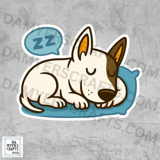 Bull Terrier Napping Sticker!