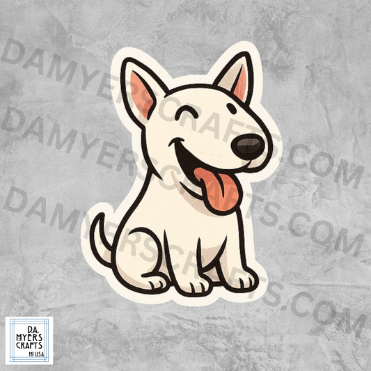 Bull Terrier Sitting & Smiling Sticker!
