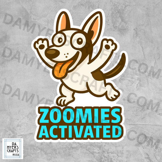 Bull Terrier Zoomies Activated Sticker!