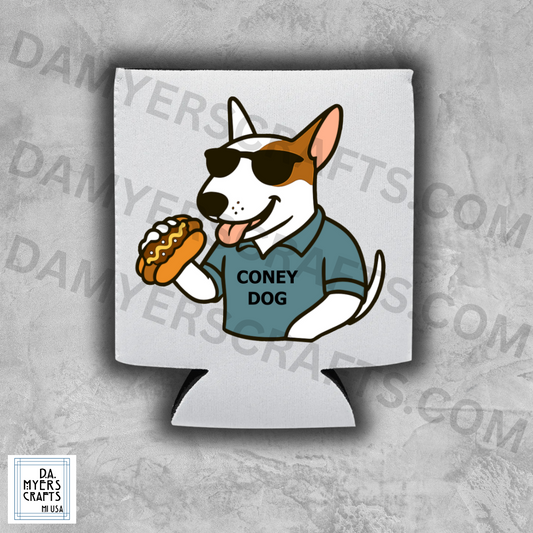 Bull Terrier Detroit Coney Dog Koozie/Can Cooler