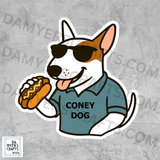 Bull Terrier Detroit Coney Dog Sticker!