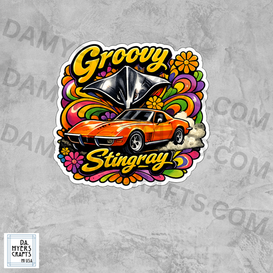 Corvette "Groovy Stingray" Sticker