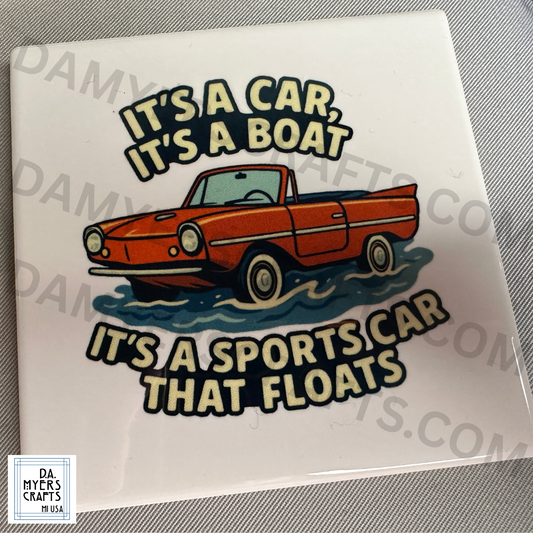 Amphicar "It's a Car, It's a Boat, It's a Sportscar that Floats" Coaster!