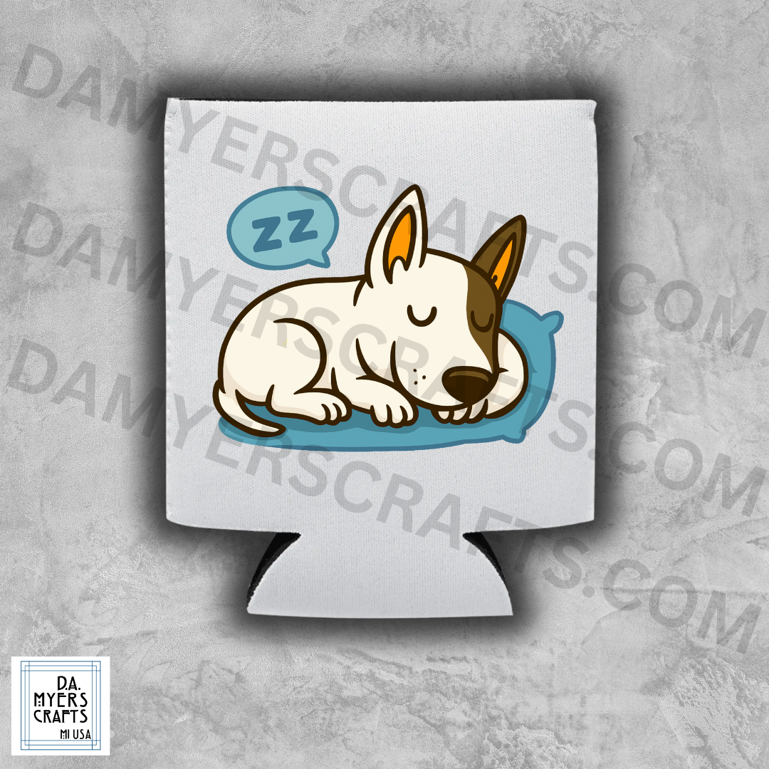 Bull Terrier Napping Koozie/Can Cooler