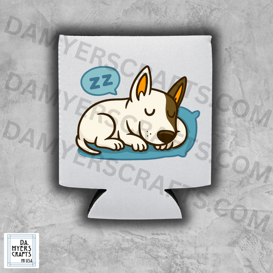 Bull Terrier Napping Koozie/Can Cooler