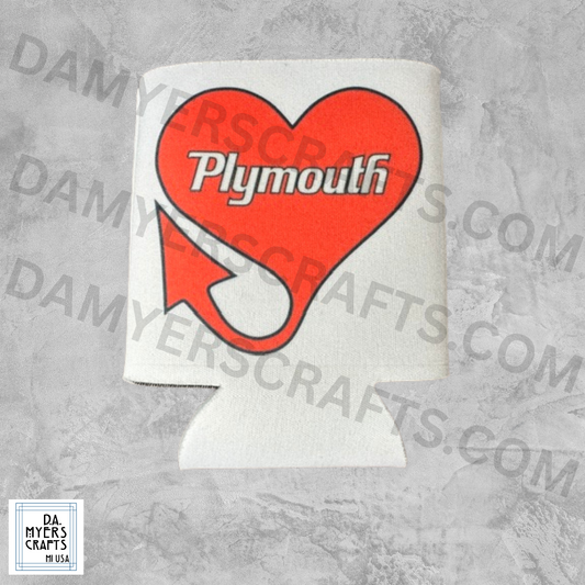 Vintage Plymouth Heart Koozie/Can Cooler