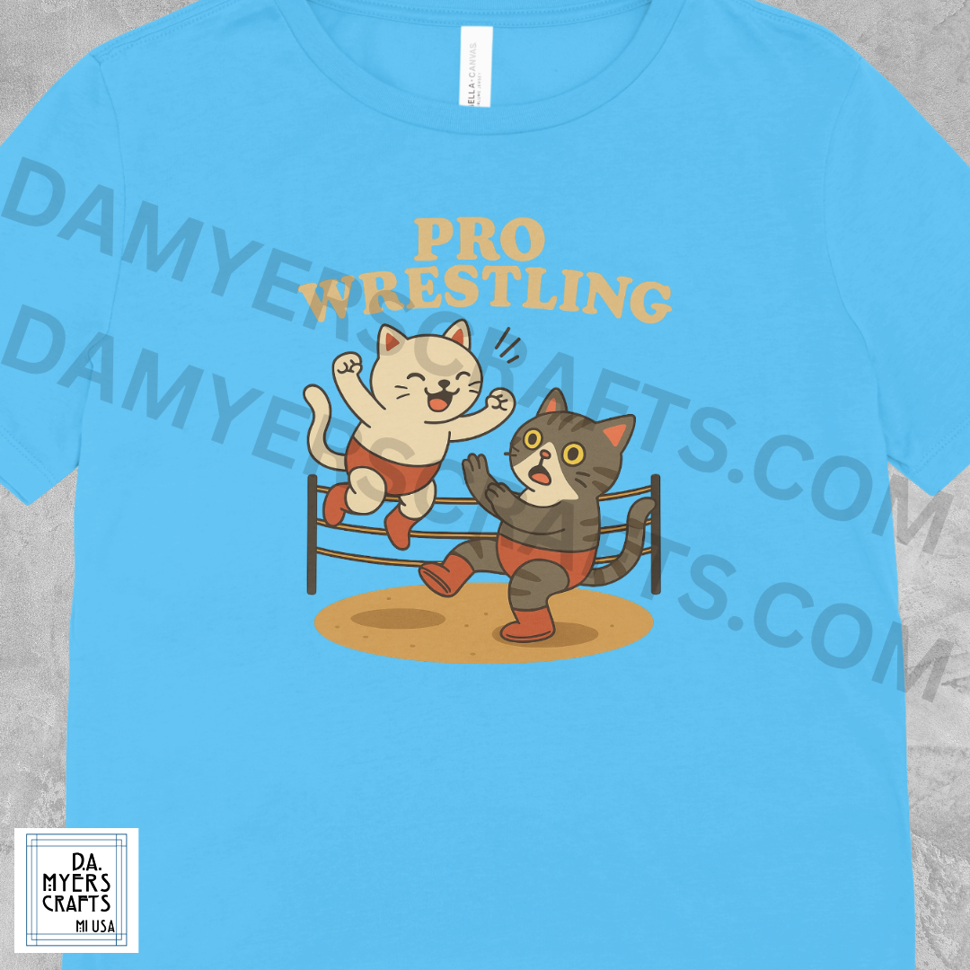 Cat "Pro Wrestling" T-Shirt!