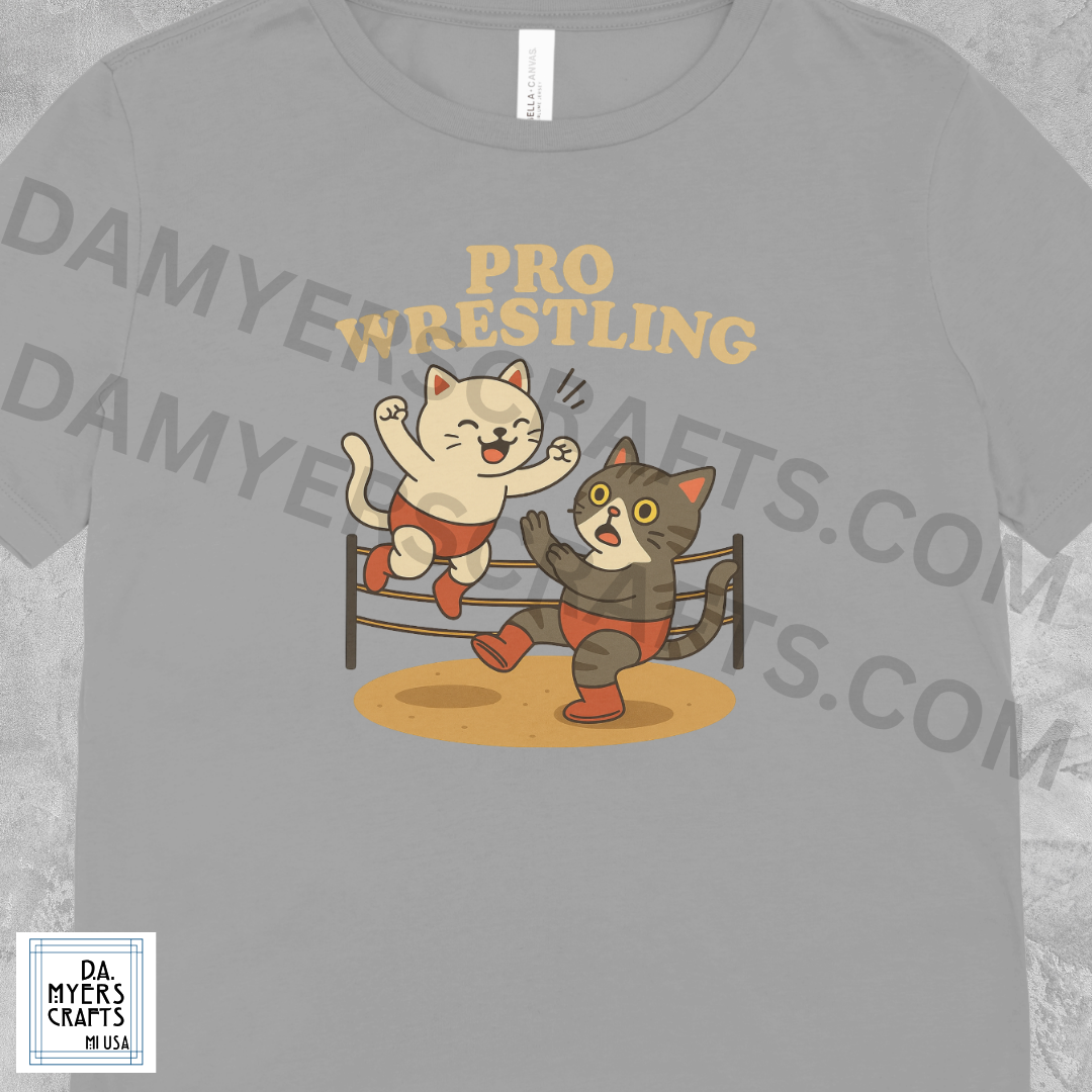 Cat "Pro Wrestling" T-Shirt!
