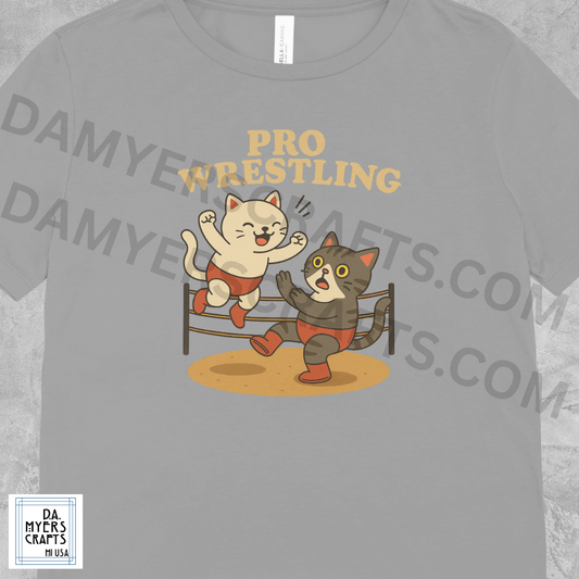 Cat "Pro Wrestling" T-Shirt!