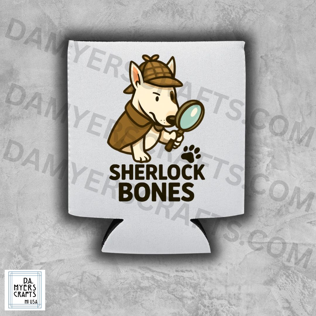 Bull Terrier Sherlock Bones Koozie/Can Cooler