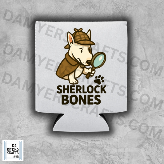Bull Terrier Sherlock Bones Koozie/Can Cooler