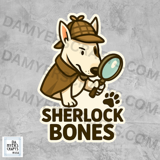 Bull Terrier Sherlock Bones Sticker!