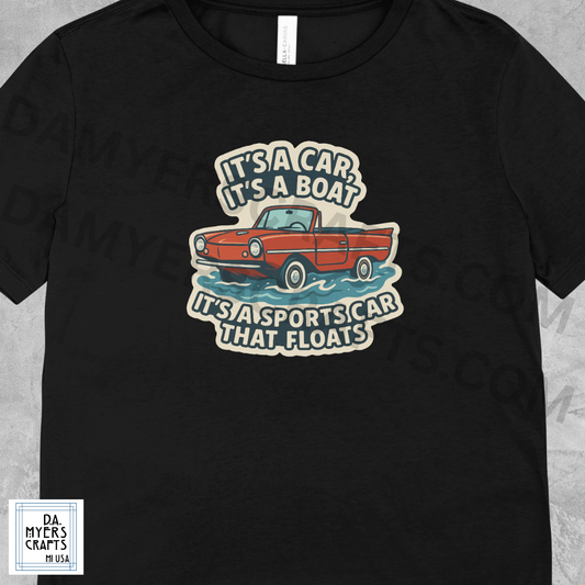 Amphicar "It's a Car, It's a Boat, It's a Sportscar That Floats" T-Shirt!