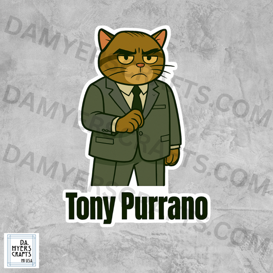 Sopranos Cat Inspired "Tony Purrano" Sticker!