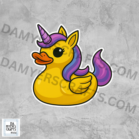 Unicorn Rubber Ducky Sticker!