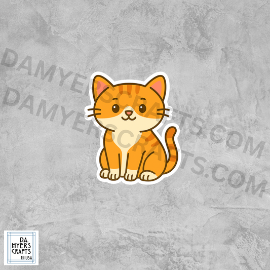 Cute Orange & White Cat Sticker!
