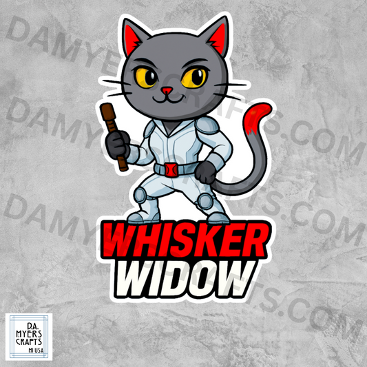 Black Widow Inspired "Whisker Widow" Sticker!