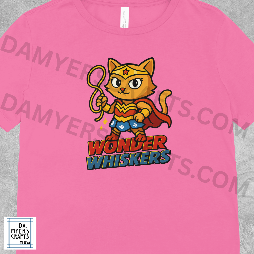 Wonder Woman Inspired "Wonder Whiskers" T-Shirt!