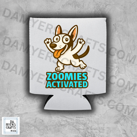 Bull Terrier Zoomies Activated Koozie/Can Cooler
