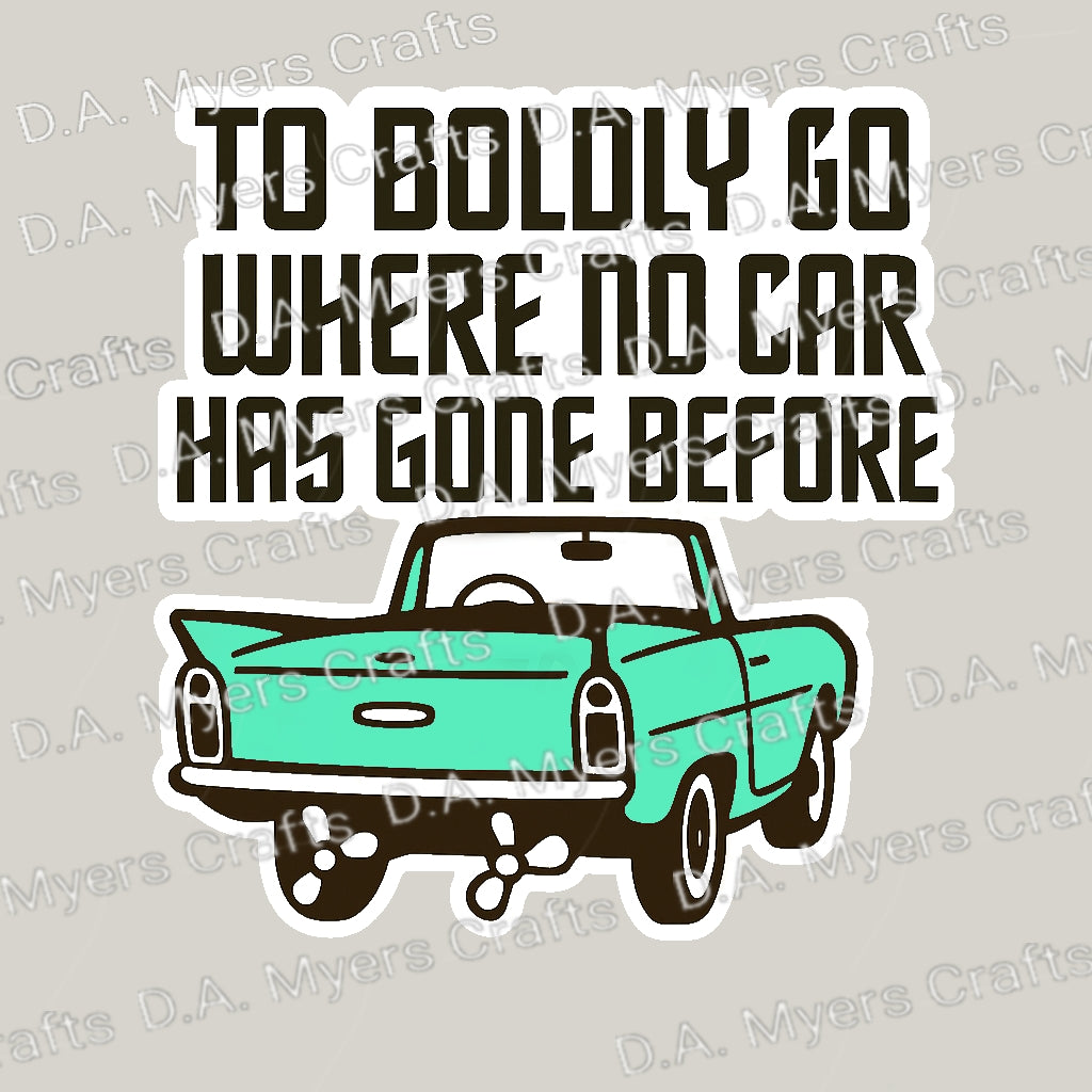 Amphicar "To Boldy Go Where No Car Has Gone Before" Sticker (Multiple Colors!)