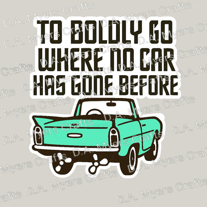 Amphicar "To Boldy Go Where No Car Has Gone Before" Sticker (Multiple Colors!)