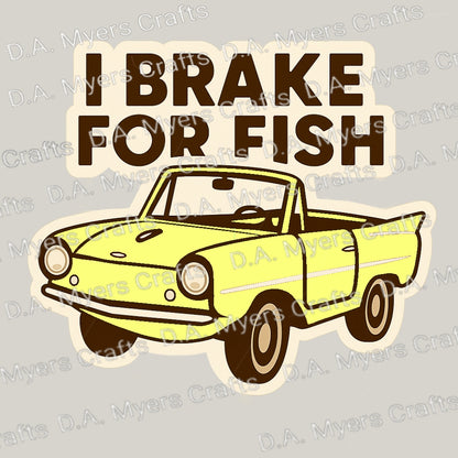 Amphicar "I Brake For Fish" Magnet (Multiple Colors!)