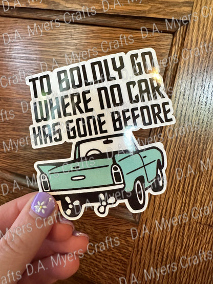Amphicar "To Boldy Go Where No Car Has Gone Before" Sticker (Multiple Colors!)