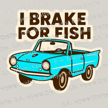 Amphicar "I Brake For Fish" Magnet (Multiple Colors!)