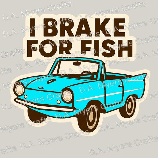 Amphicar "I Brake For Fish" Magnet (Multiple Colors!)
