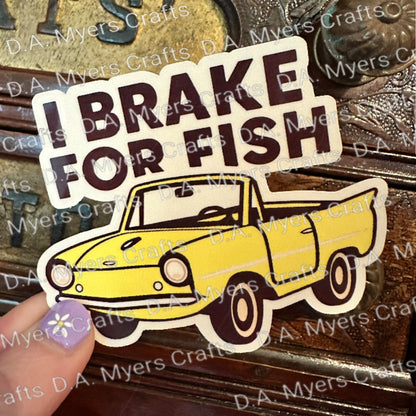 Amphicar "I Brake For Fish" Magnet (Multiple Colors!)