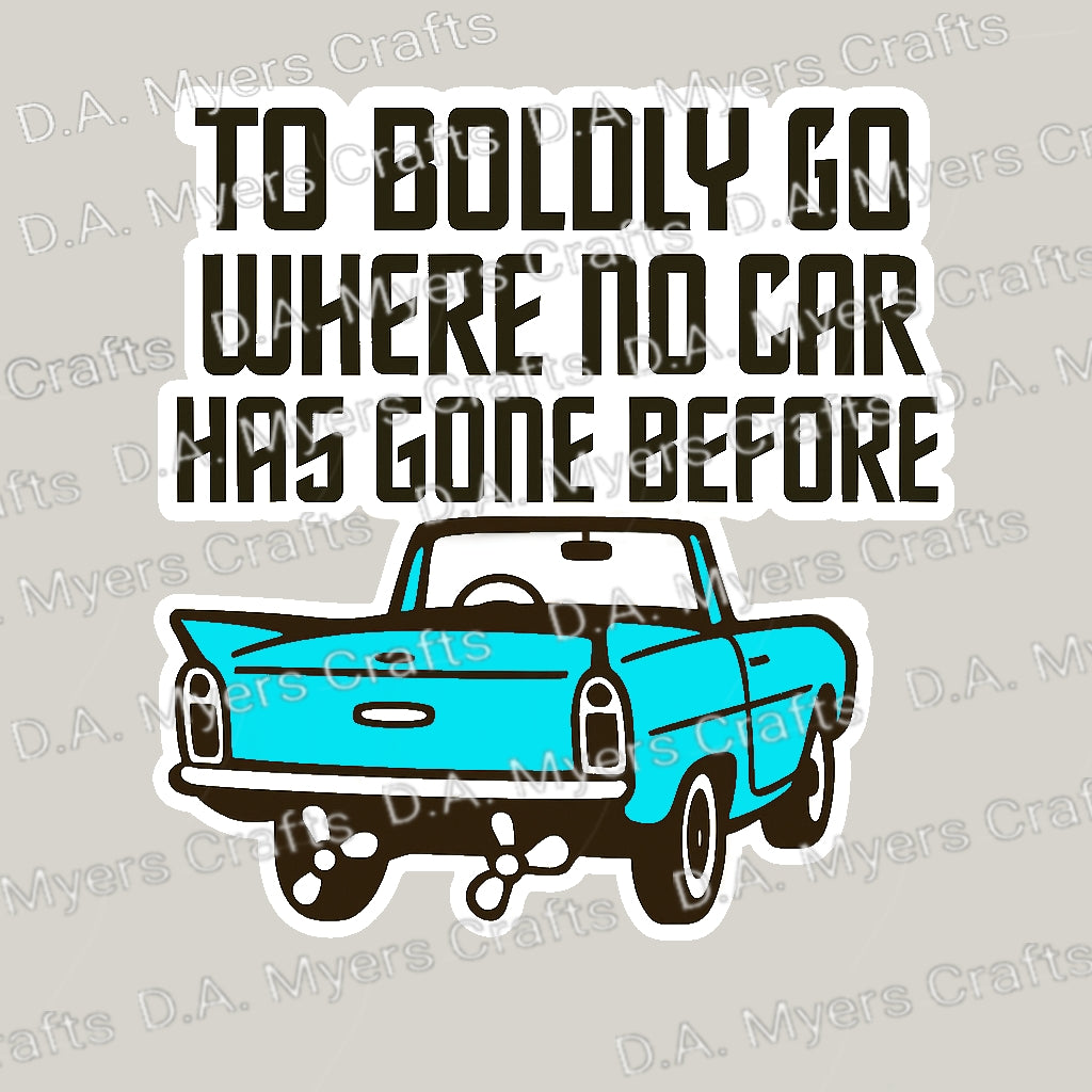 Amphicar "To Boldy Go Where No Car Has Gone Before" Sticker (Multiple Colors!)