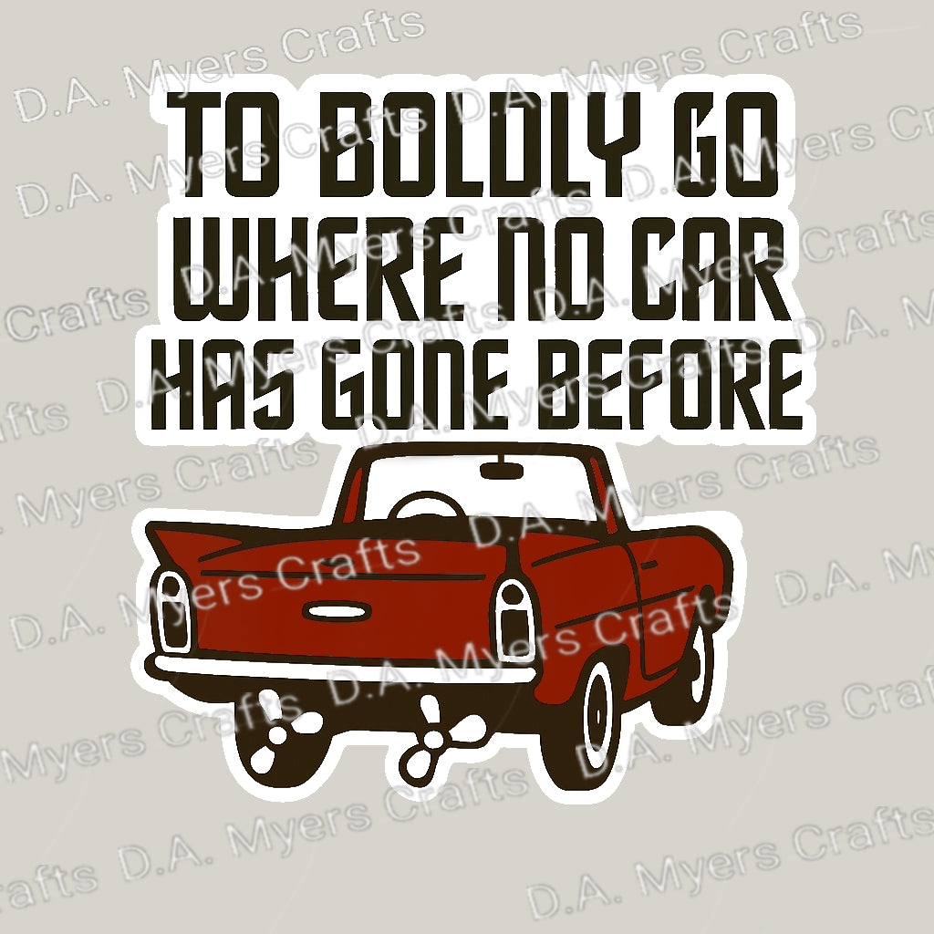 Amphicar "To Boldy Go Where No Car Has Gone Before" Sticker (Multiple Colors!)