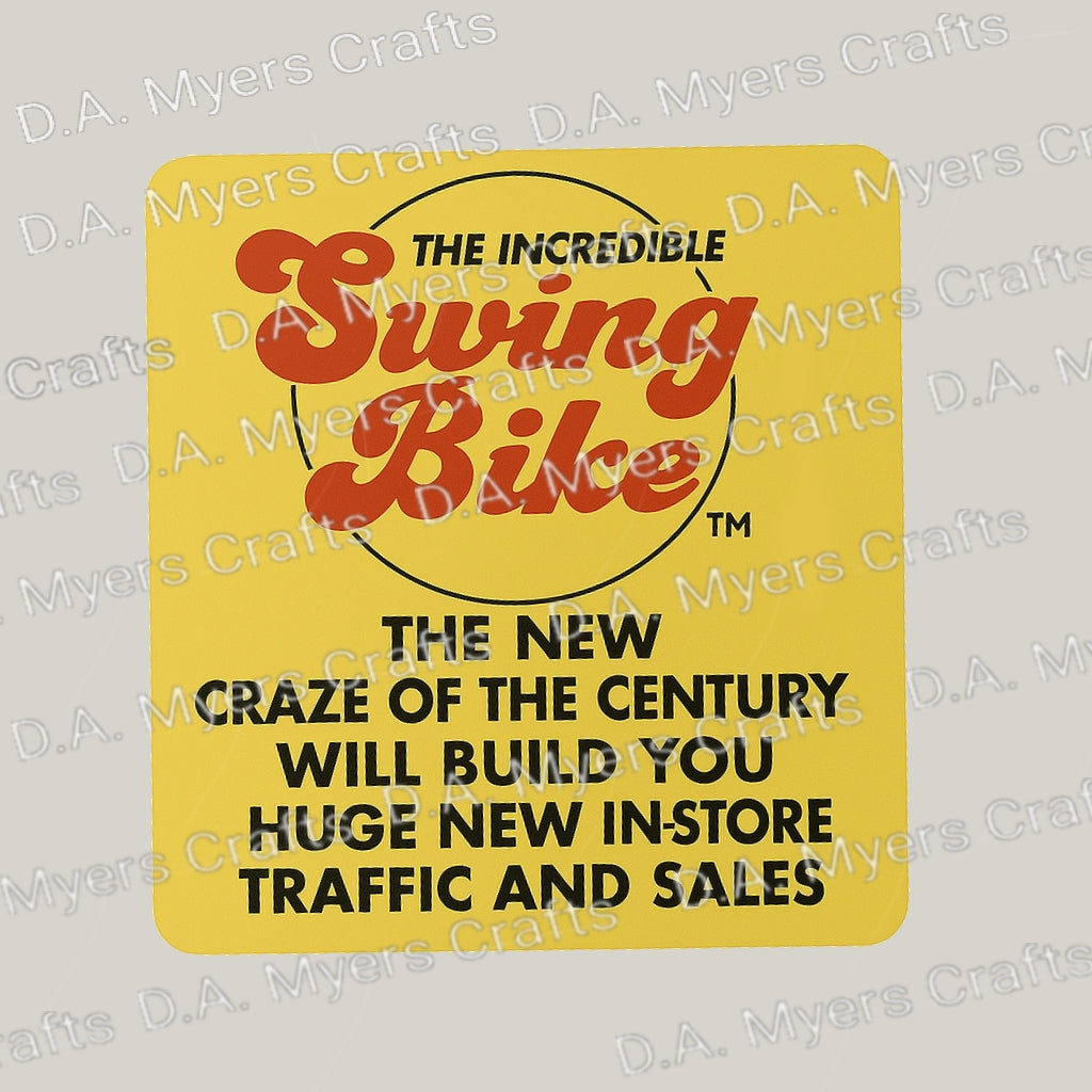 SwingBike Craze!! Vintage Dealer Advertisement Sticker