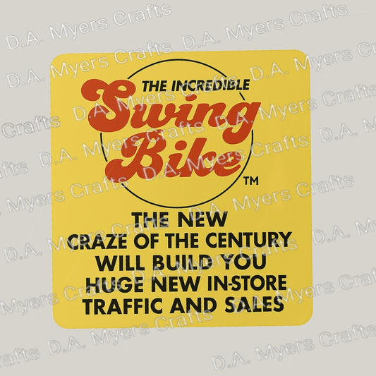 SwingBike Craze!! Vintage Dealer Advertisement Sticker